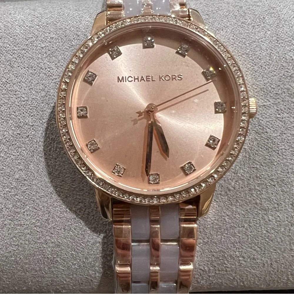 Michael Kors Rose Gold Watch with Crystal Accents - New in Box